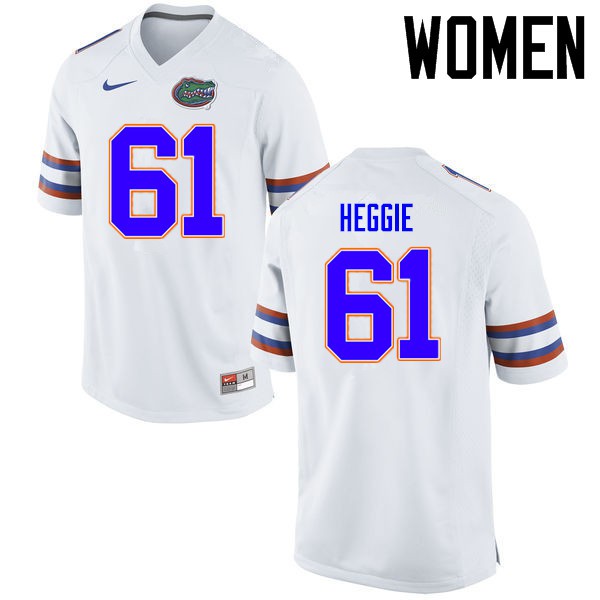 Florida Gators Women #61 Brett Heggie College Football Jersey White